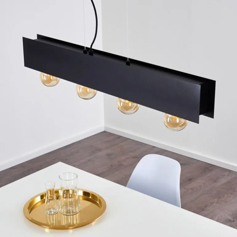 Suspension Fria Noir, 4 lumières