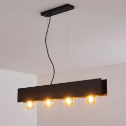 Suspension Fria Noir, 4 lumières