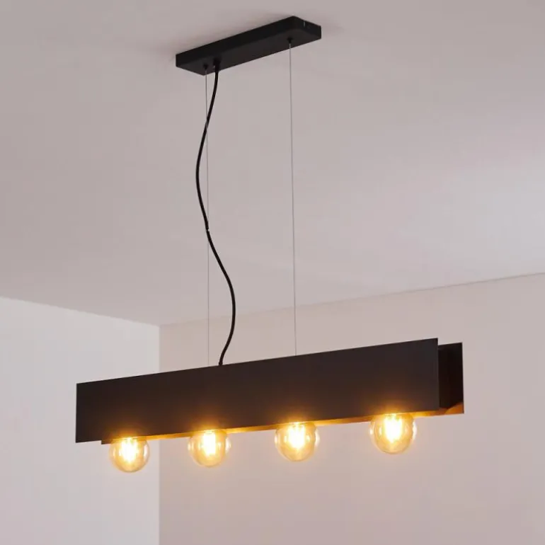 Suspension Fria Noir, 4 lumières