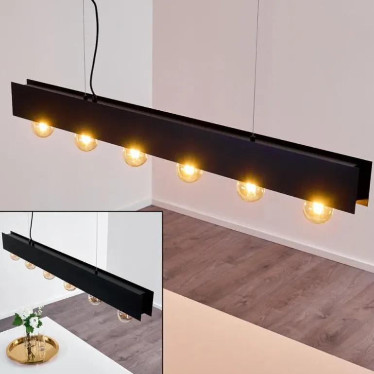 Suspension Fria Noir, 6 lumières