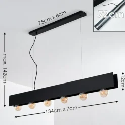 Suspension Fria Noir, 6 lumières