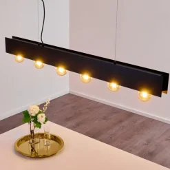 Suspension Fria Noir, 6 lumières