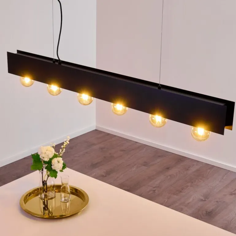 Suspension Fria Noir, 6 lumières