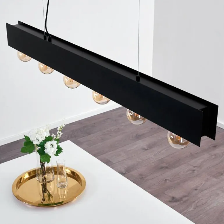 Suspension Fria Noir, 6 lumières