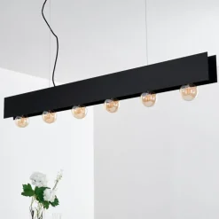 Suspension Fria Noir, 6 lumières