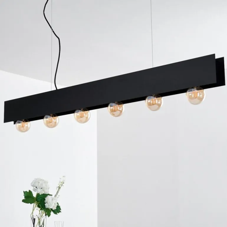Suspension Fria Noir, 6 lumières