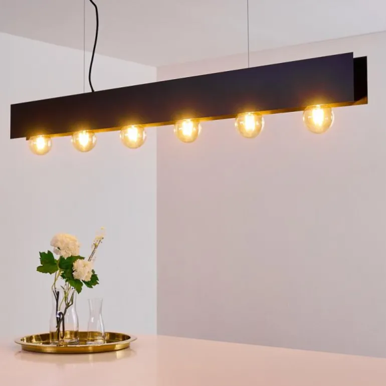 Suspension Fria Noir, 6 lumières