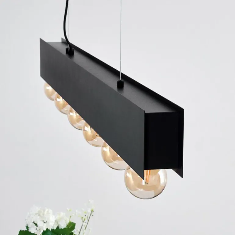 Suspension Fria Noir, 6 lumières