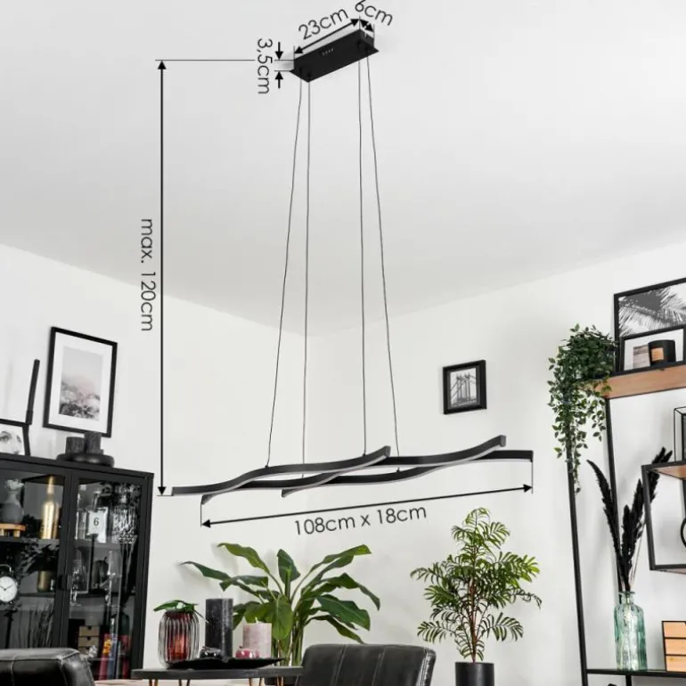 Suspension Fuliola LED Noir, 1 lumière