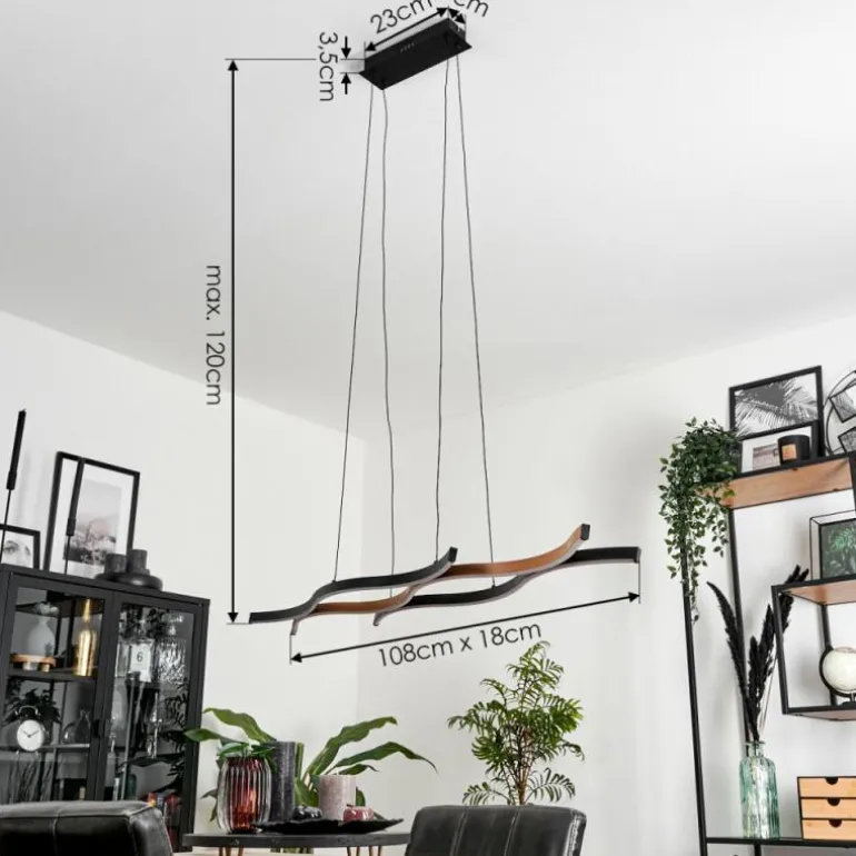 Suspension Fuliola LED Noir, 1 lumière