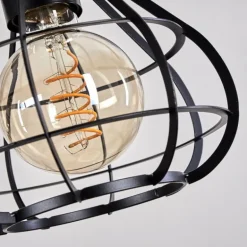 Suspension Gainesville Bois foncé, Noir, 4 lumières