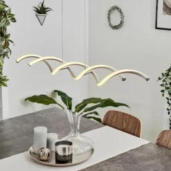 Suspension Galette LED Nickel mat, 1 lumière