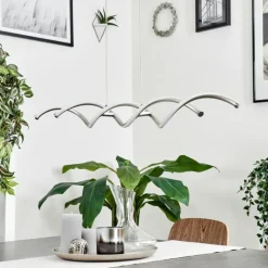 Suspension Galette LED Nickel mat, 1 lumière