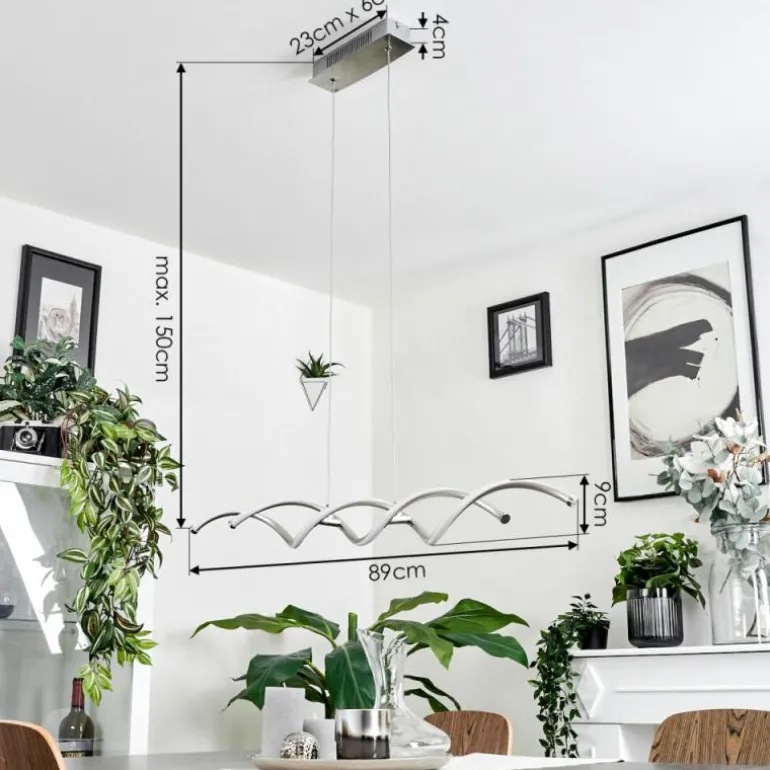 Suspension Galette LED Nickel mat, 1 lumière