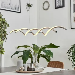 Suspension Galette LED Nickel mat, 1 lumière