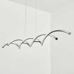 Suspension Galette LED Nickel mat, 1 lumière