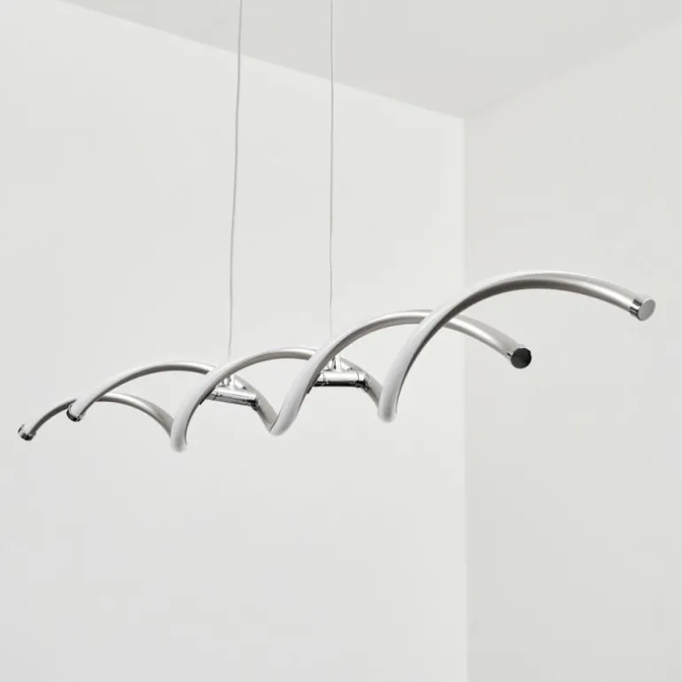 Suspension Galette LED Nickel mat, 1 lumière