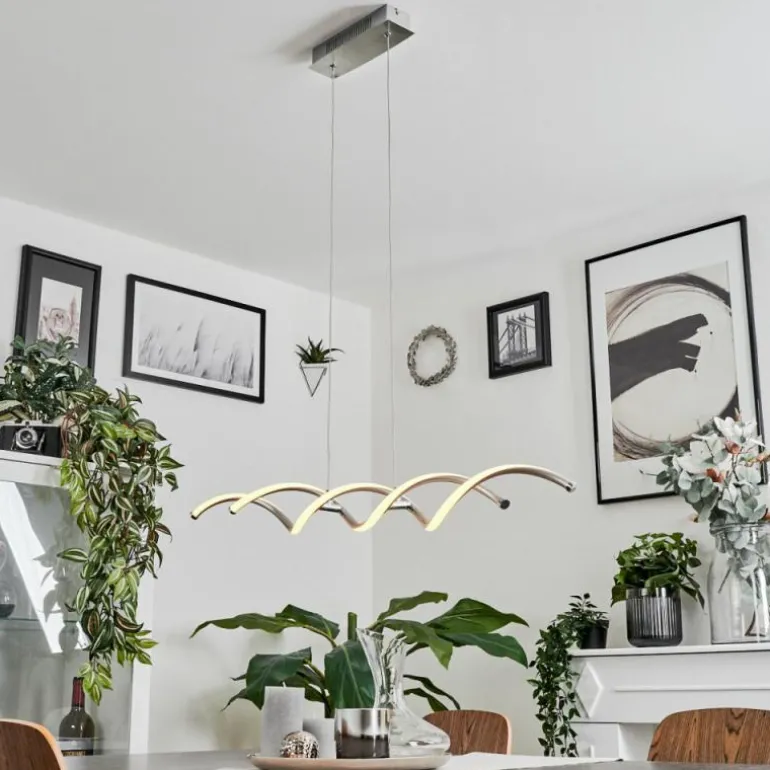 Suspension Galette LED Nickel mat, 1 lumière