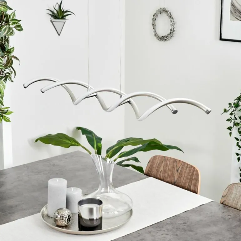 Suspension Galette LED Nickel mat, 1 lumière