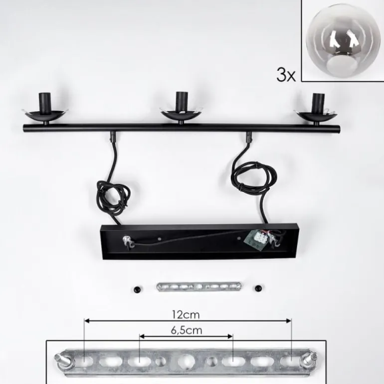 Suspension Gastor Clair, Fumé, 3 lumières