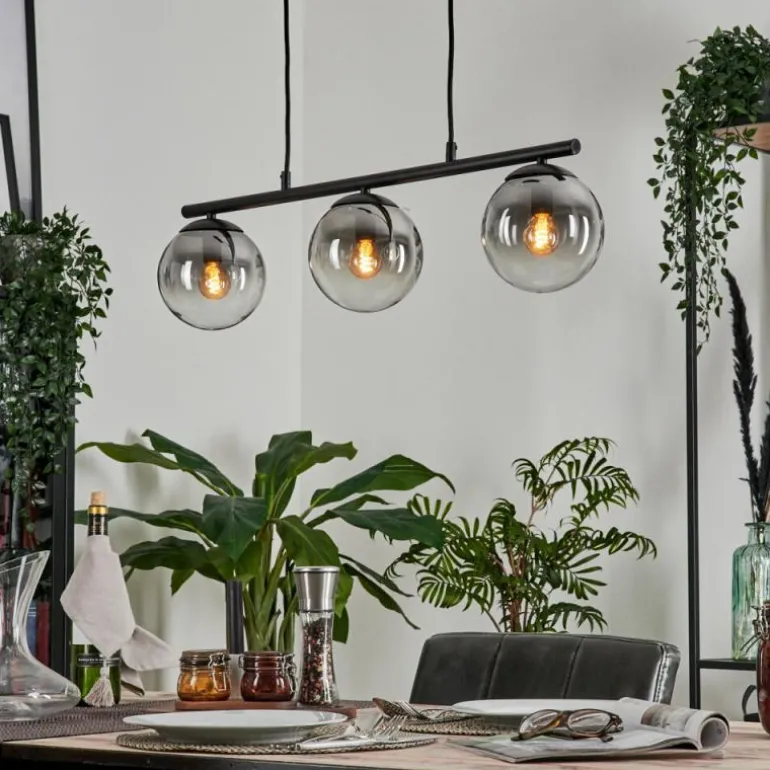 Suspension Gastor Clair, Fumé, 3 lumières