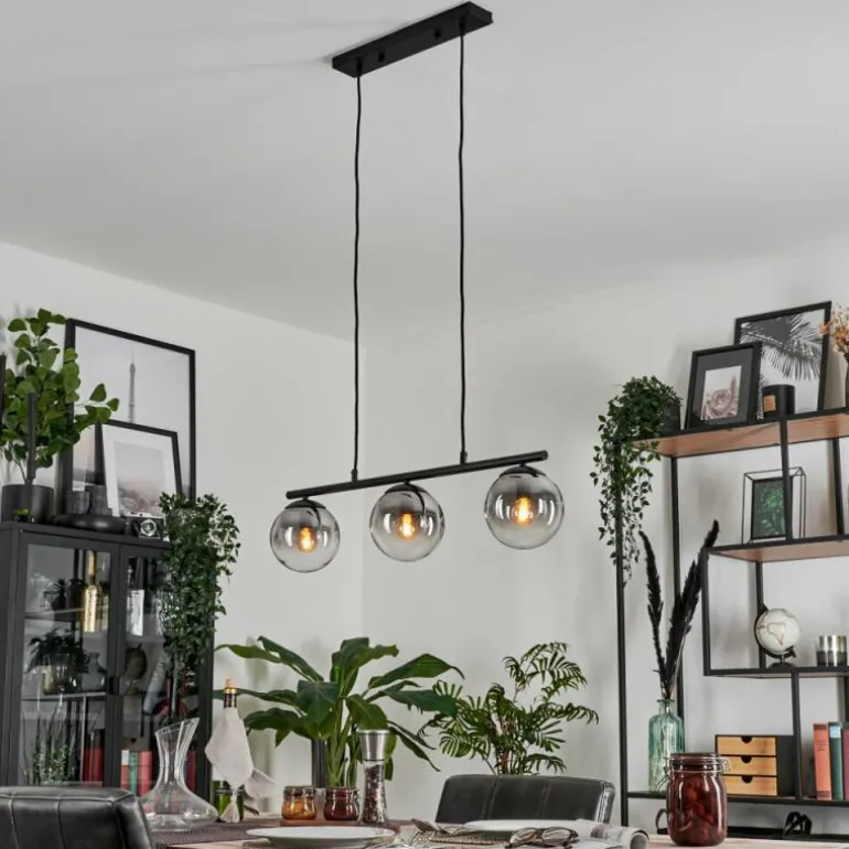 Suspension Gastor Clair, Fumé, 3 lumières