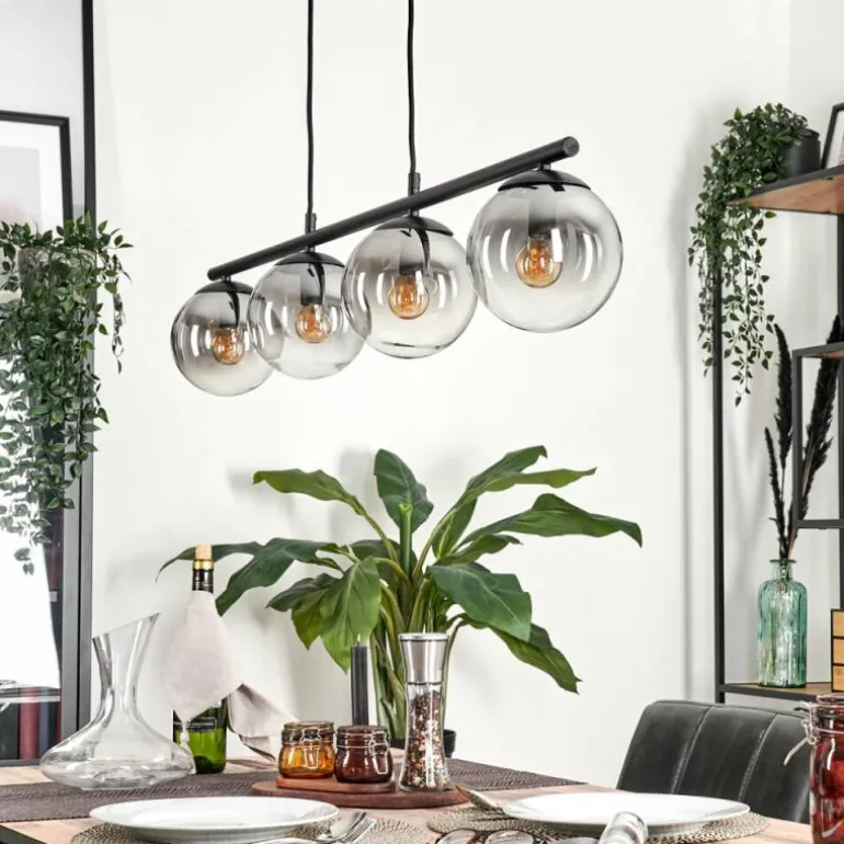 Suspension Gastor Clair, Fumé, 4 lumières