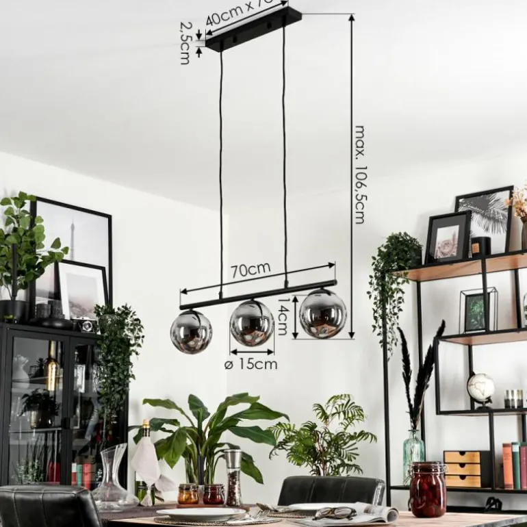 Suspension Gastor Fumé, 3 lumières