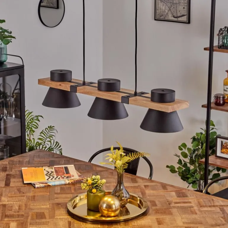 Suspension Gatangachi Noir, 3 lumières