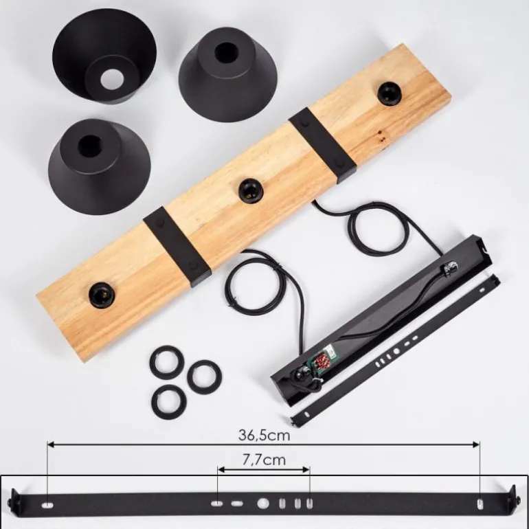 Suspension Gatangachi Noir, 3 lumières