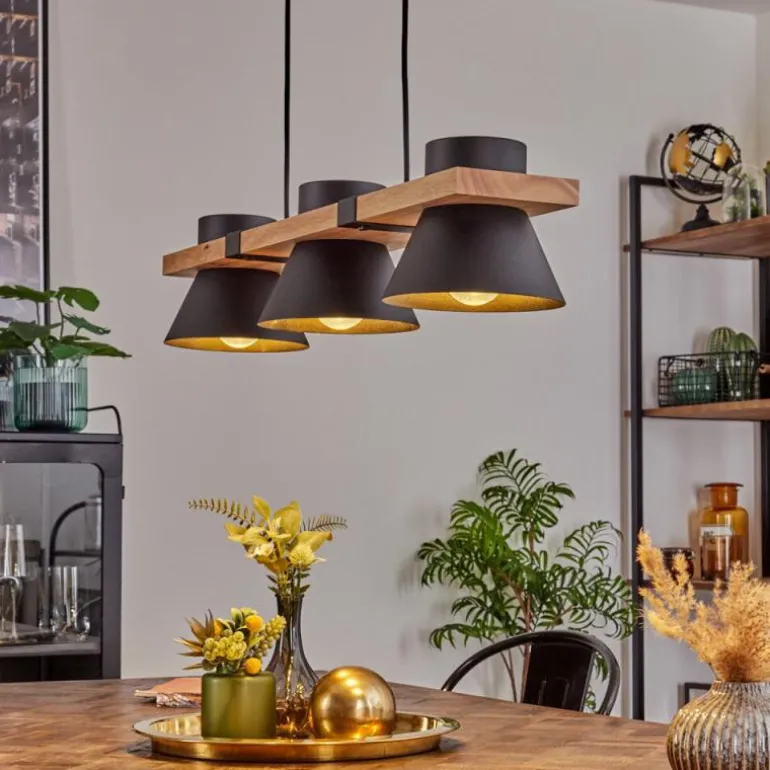 Suspension Gatangachi Noir, 3 lumières