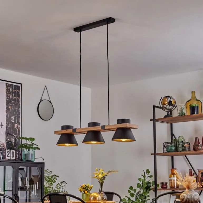 Suspension Gatangachi Noir, 3 lumières