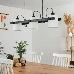 Suspension Gibralter Noir, 3 lumières