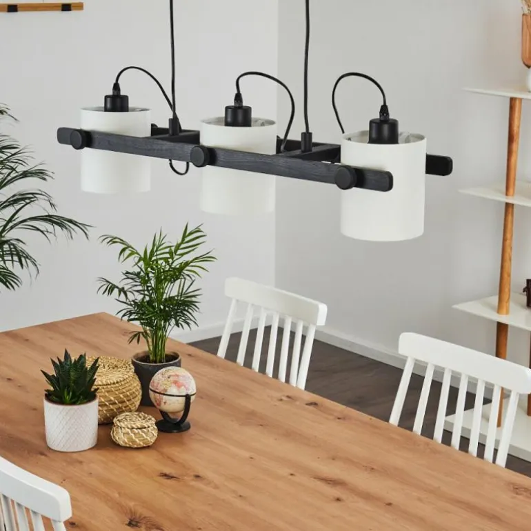 Suspension Gibralter Noir, 3 lumières