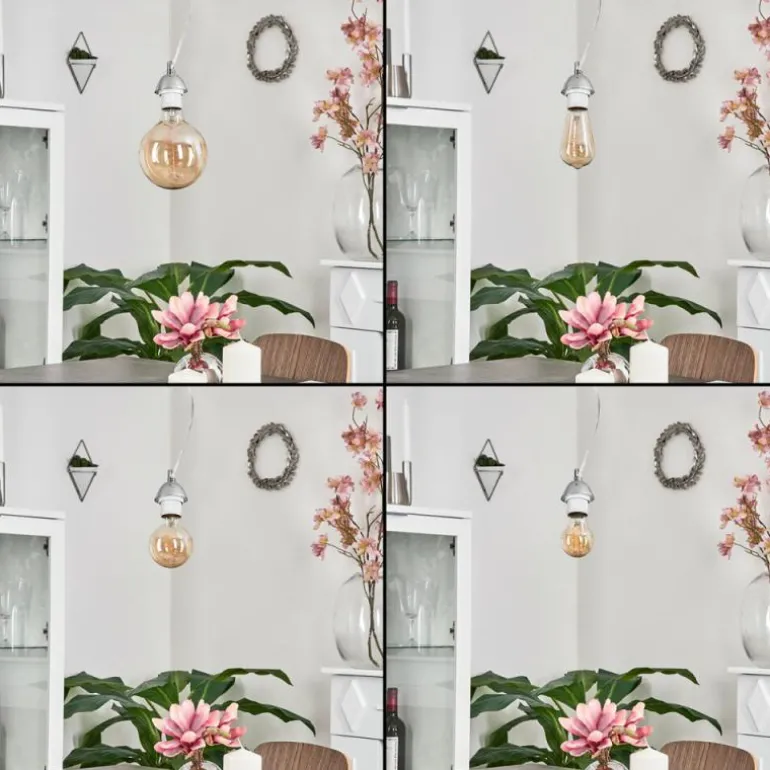 Suspension Girouxville Chrome, Blanc, 1 lumière