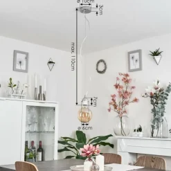 Suspension Girouxville Chrome, Blanc, 1 lumière