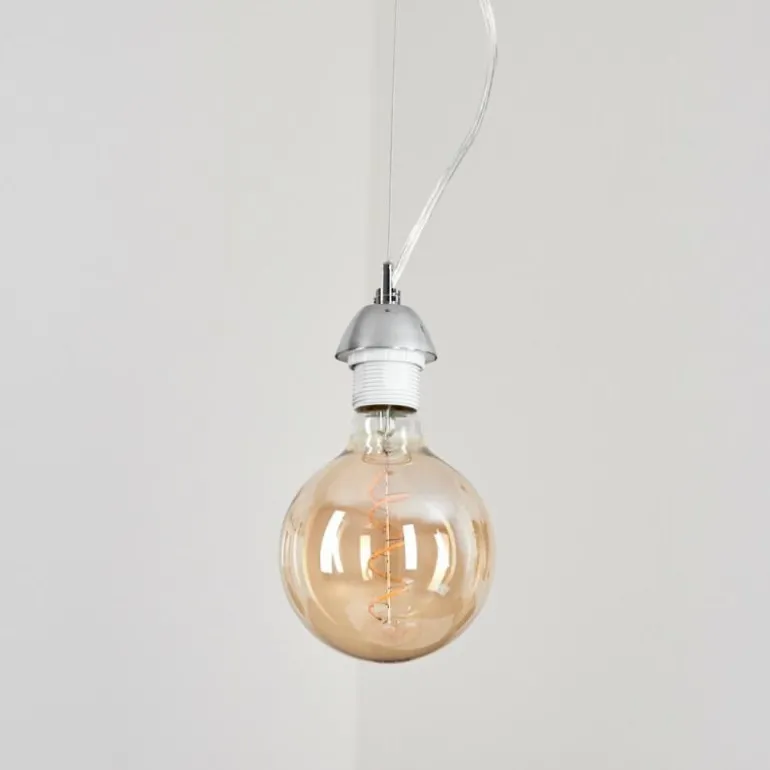 Suspension Girouxville Chrome, Blanc, 1 lumière