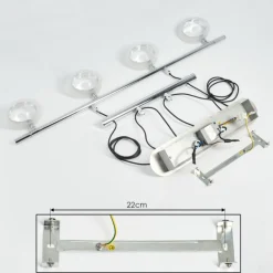 Suspension Globine LED Chrome, 4 lumières