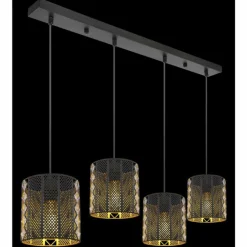 Suspension Globo ABINI Noir, 4 lumières