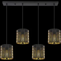 Suspension Globo ABINI Noir, 4 lumières