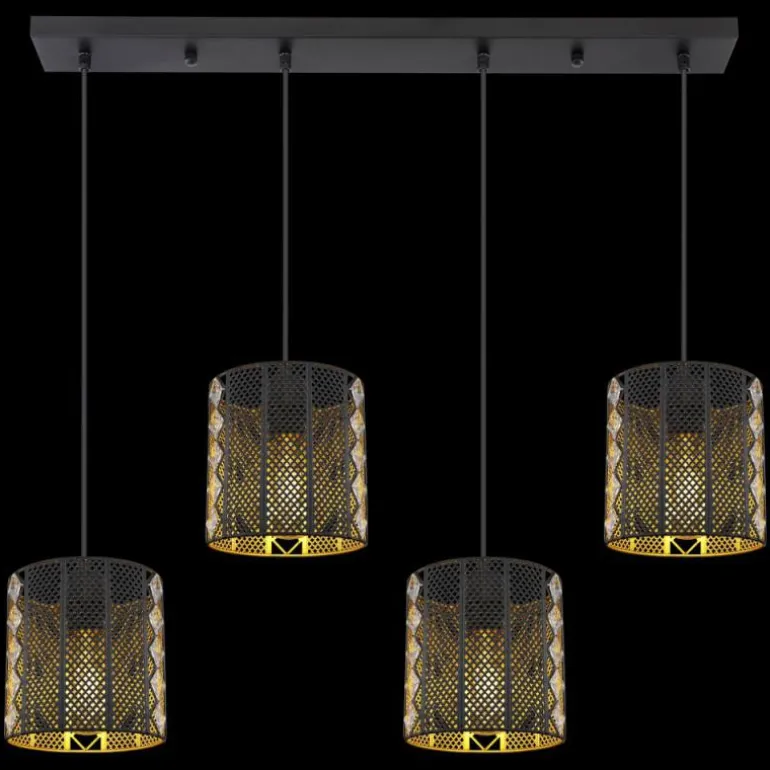 Suspension Globo ABINI Noir, 4 lumières