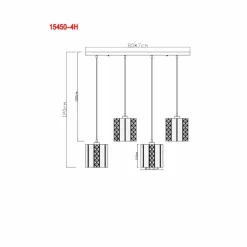 Suspension Globo ABINI Noir, 4 lumières