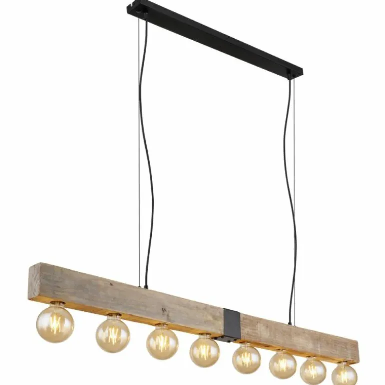 Suspension Globo ADALIE Écru, Noir, 8 lumières