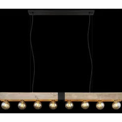 Suspension Globo ADALIE Écru, Noir, 8 lumières