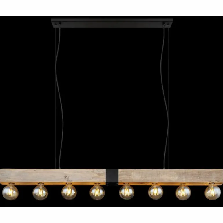 Suspension Globo ADALIE Écru, Noir, 8 lumières