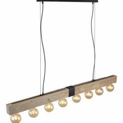 Suspension Globo ADALIE Écru, Noir, 8 lumières