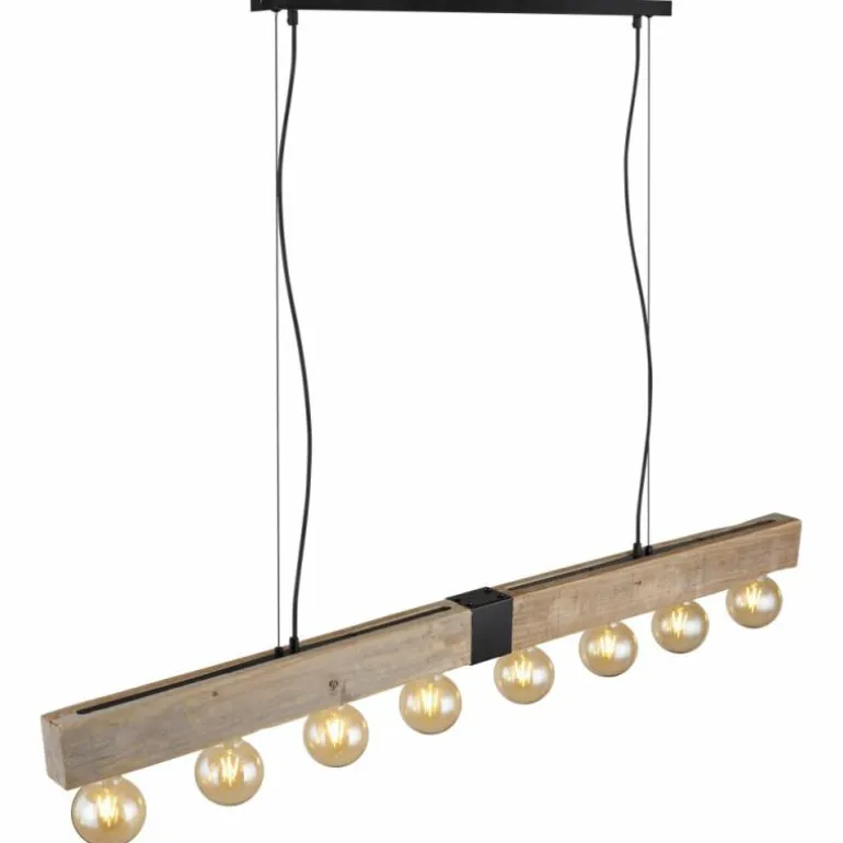 Suspension Globo ADALIE Écru, Noir, 8 lumières