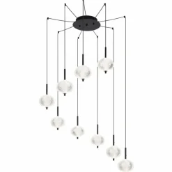 Suspension Globo AIDA LED Noir, 9 lumières