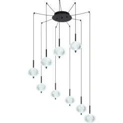 Suspension Globo AIDA LED Noir, 9 lumières