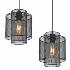 Suspension Globo AUGUSTIN Noir, 4 lumières